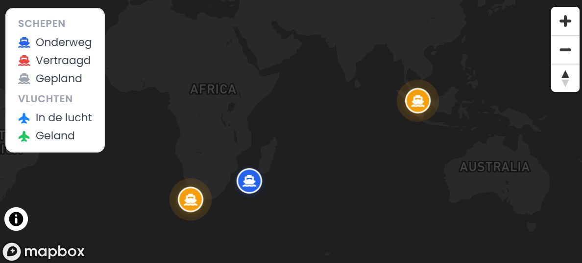 Real-time tracking map